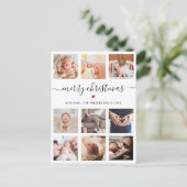 Elegant minimaal 9 fotocollage kerstvakantie briefkaart (Staand voorkant)