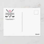 Elegant Minimaal Aangepast Golf Monogram Briefkaart (Achterkant)