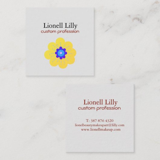 Elegant Minimaal aangepast Vierkante Visitekaartje (Voorkant / Achterkant)