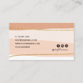 Elegant minimaal abstract gouden glitter-trouwerek klantenkaartje (Achterkant)