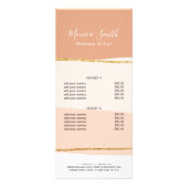 Elegant minimaal abstract goudglitter prijslijst reclamekaart (Achterkant)