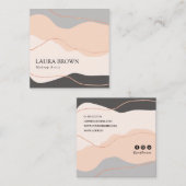 Elegant minimaal abstract roos goudglitter make-up vierkante visitekaartje (Voorkant / Achterkant)