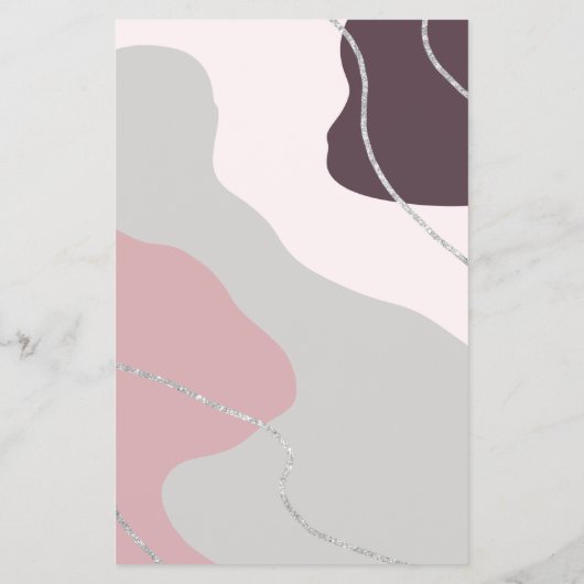 Elegant minimaal abstract zilverglitter flyer (Achterkant)