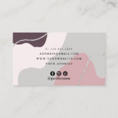 Elegant minimaal abstract zilverglitter klantenkaartje (Achterkant)