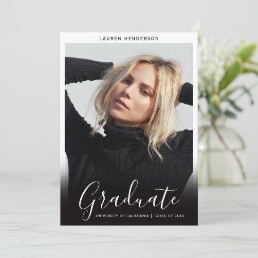 Elegant minimaal Afstuderen Afstuderen Aankondiging (Staand voorkant)