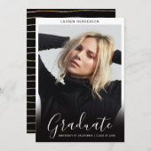 Elegant minimaal Afstuderen Afstuderen Aankondiging (Voorkant / Achterkant)