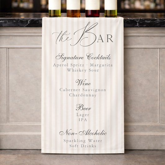 Elegant Minimaal Barmenu Huwelijksbord Spandoek