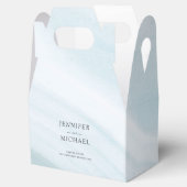 Elegant minimaal blauw en wit marmer bedankdoosjes (Geopend)