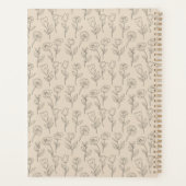 Elegant Minimaal Bloem Lijn Patroon Planner (Achterkant)