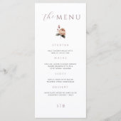 Elegant Minimaal Bloemen Roos Trouwmenu Menu (Voorkant)