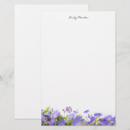 Elegant, minimaal bloemmotief Persoonlijk Briefpapier