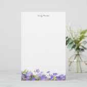 Elegant, minimaal bloemmotief Persoonlijk Briefpapier (Staand voorkant)
