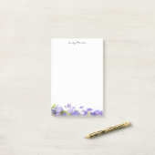 Elegant, minimaal bloemmotief Persoonlijk Post-it® Notes (Op bureau)