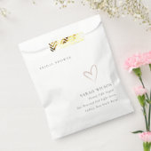 Elegant minimaal Blush Pink Heart Vrijgezellenfees Bedankzakje (Gezegeld)