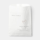 Elegant minimaal Blush Pink Heart Vrijgezellenfees Bedankzakje (Voorkant)