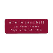 Elegant minimaal Bourgondisch retouradres Etiket (Voorkant)