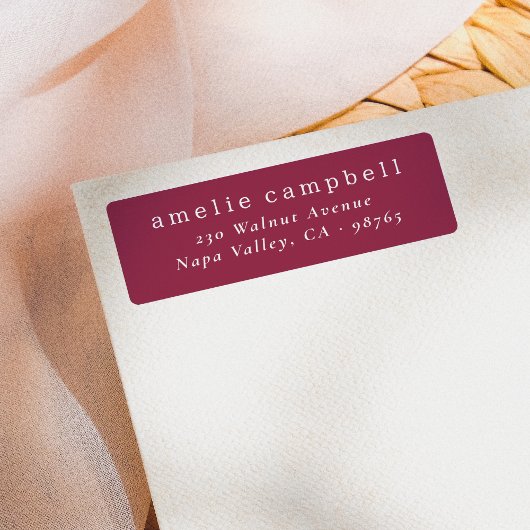 Elegant minimaal Bourgondisch retouradres Etiket