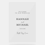 Elegant, minimaal, bruiloft acryl bord (Voorkant)