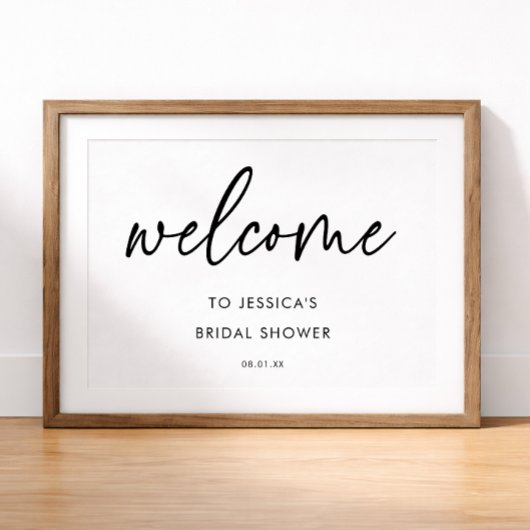 Elegant Minimaal Bruiloftfeest Welkomstbord Poster