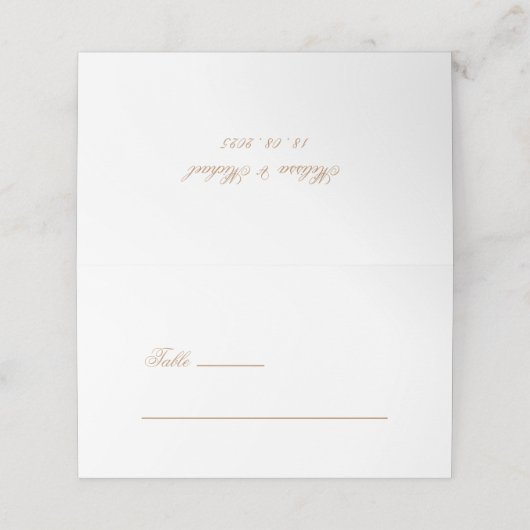 Elegant Minimaal Calligrafie Schrift Bruidstaal Plaatskaartje (Buitenkant ongevouwen)