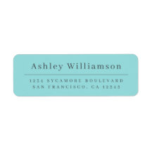Elegant minimaal Chic Turquoise Blue Return-adres