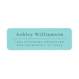 Elegant minimaal Chic Turquoise Blue Return-adres Etiket