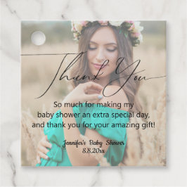Elegant minimaal dank u baby shower foto bedankjes labels