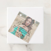 Elegant minimaal dank u baby shower foto bedankjes labels (In situ)