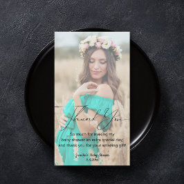 Elegant minimaal dank u baby shower foto chic notitiekaartje