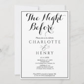 Elegant minimaal de avond ervoor kaart (Voorkant)