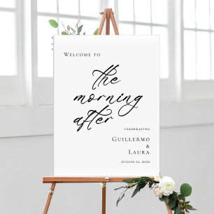 Elegant minimaal De Ochtend Na brunch welkom Poster