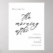 Elegant minimaal De Ochtend Na brunch welkom Poster (Voorkant)