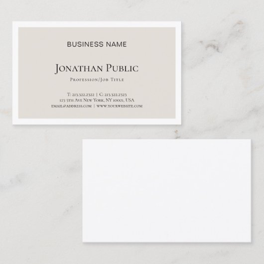 Elegant minimaal design modern, luxe rendy visitekaartje (Voorkant / Achterkant)