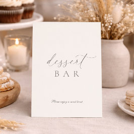 Elegant Minimaal Dessertbar Huwelijksbord Kaart