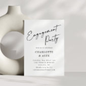 Elegant minimaal dik zwart script Verloving Kaart