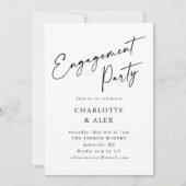 Elegant minimaal dik zwart script Verloving Kaart (Voorkant)