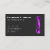 Elegant minimaal donkergrijze violet golven hexago visitekaartje (Achterkant)