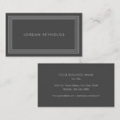 Elegant Minimaal Drievoudig Lijst Grijs Visitekaartje (Voorkant / Achterkant)