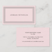 Elegant Minimaal Drievoudig Lijst Roze Visitekaartje (Voorkant / Achterkant)