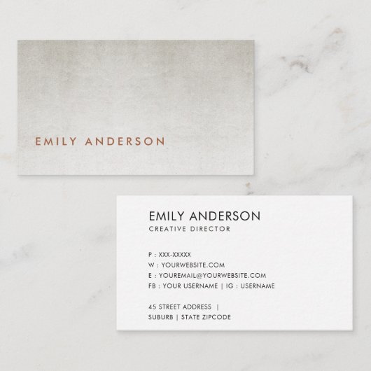 ELEGANT MINIMAAL EENVOUDIG LICHTE ZUIVER FOLIE VISITEKAARTJE (Voorkant / Achterkant)