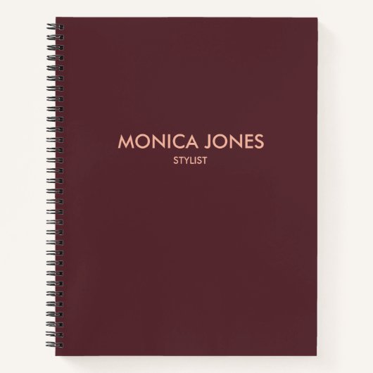 Elegant minimaal eenvoudig pruim paars notitieboek (Voorkant)