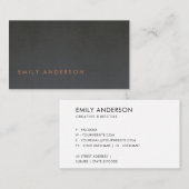 ELEGANT MINIMAAL EENVOUDIG STAAL GRAY BLACK FOIL B VISITEKAARTJE (Voorkant / Achterkant)