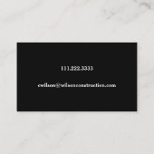 Elegant minimaal effen zwart visitekaartje (Achterkant)