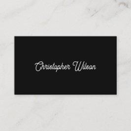 Elegant minimaal effen zwart visitekaartje