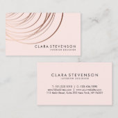 Elegant minimaal faux roos goud geometrisch roze visitekaartje (Voorkant / Achterkant)