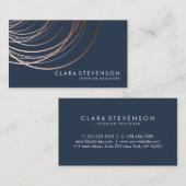 Elegant minimaal faux roos goud geometrische marin visitekaartje (Voorkant / Achterkant)