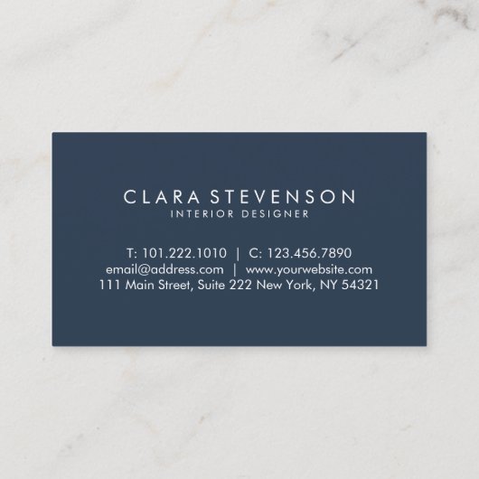 Elegant minimaal faux roos goud geometrische marin visitekaartje (Achterkant)