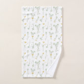 Elegant minimaal floreel botanisch oranje patroon bad handdoek (Handdoek)