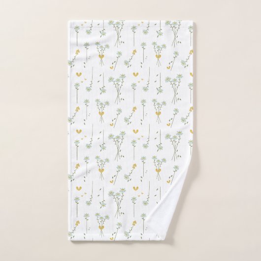 Elegant minimaal floreel botanisch oranje patroon bad handdoek (Handdoek)