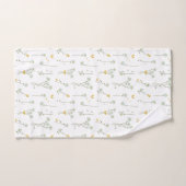 Elegant minimaal floreel botanisch oranje patroon bad handdoek (Handdoek)